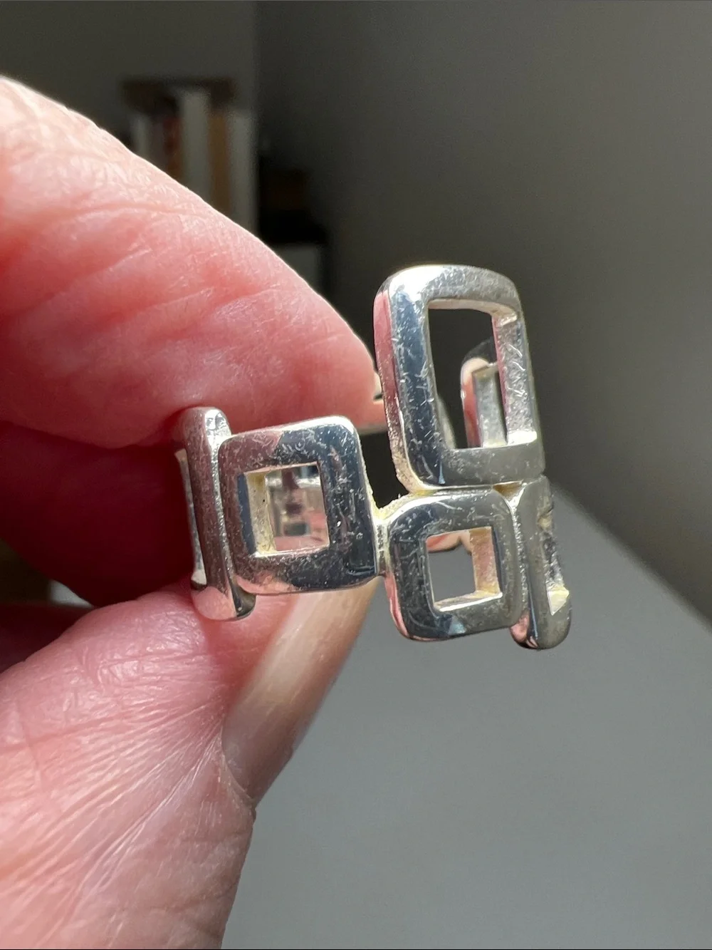 Sterling Silver Geometric Open-Square Ring - 925 Sterling Silver- Heirloom